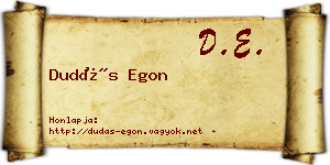 Dudás Egon névjegykártya