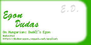 egon dudas business card